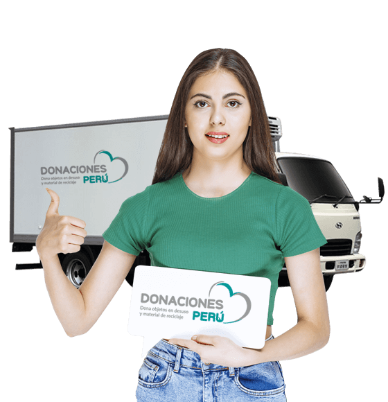 Institución Mujer recolectando objetos en desuso