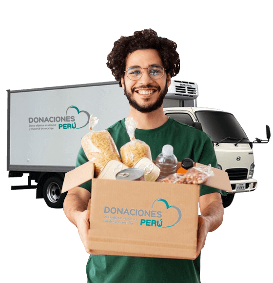 Persona apoyando a donación peru